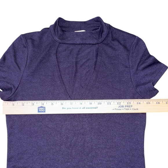 Aritzia Wilfred Free Navy Short Sleeve Chocker Neck Jersey Dondoe Dress Size M - Picture 4 of 10